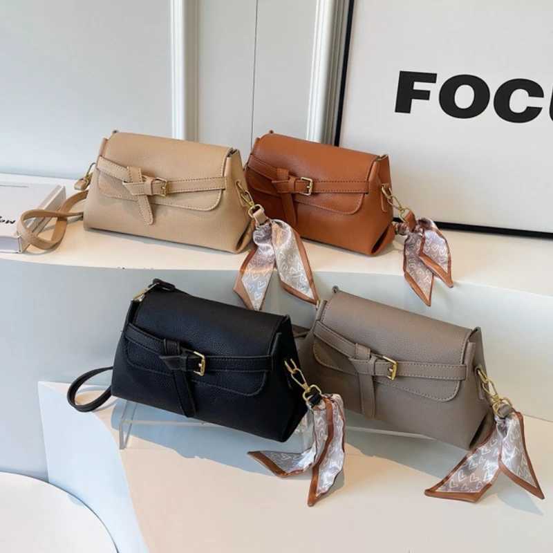 Womens Small PU Leather Shoulder Bags 2025 Fashion Brand Designer Trend Ribbon Handbags and Purses High Quality Crossbody Bag Y250528