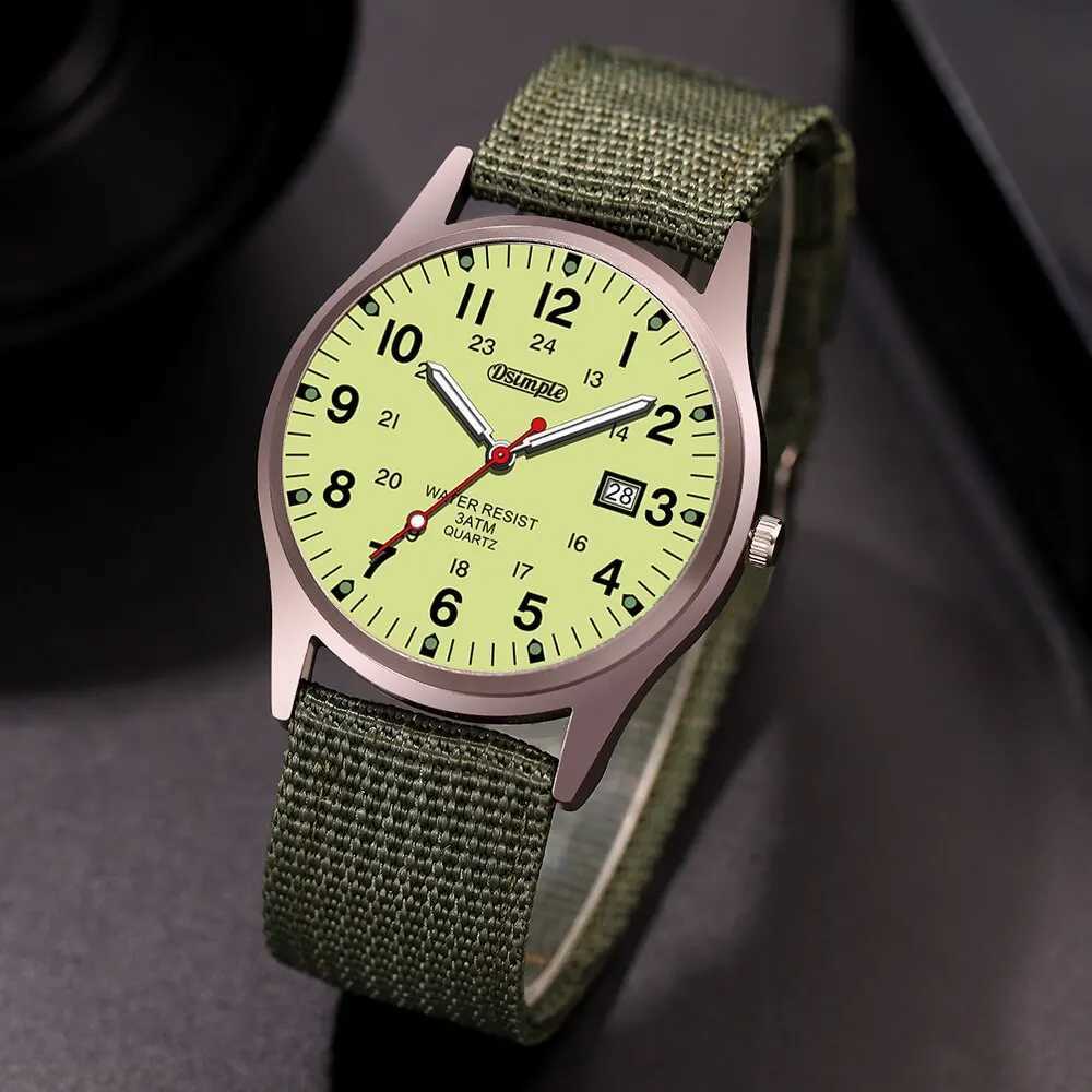 Fashion Mens Watches Luminous Hands Clock Luxury Military Sports Calendar Quartz Wristwatch Men Casual Nylon Watch Reloj Hombre XJ250527