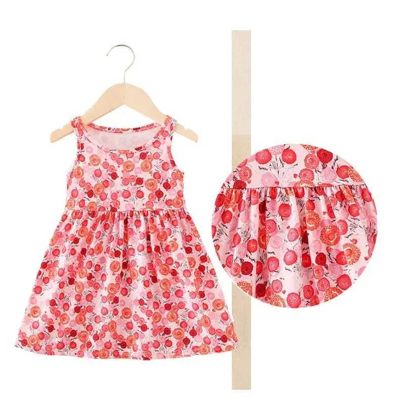 Sleeveless Printed Dress Milk Silk Material Comfortable and Good-looking A-line Skirt Kids Slip Dress for Height 75-115cm Girl X250528