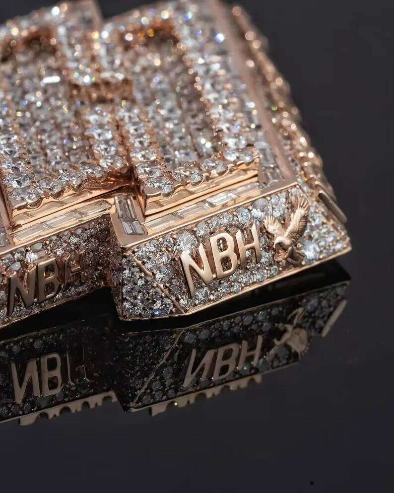 Buss Down Rapper Style Custom Sterling Sier Dia VVS1 Moissanite Iced Out Chain Necklace Pendant