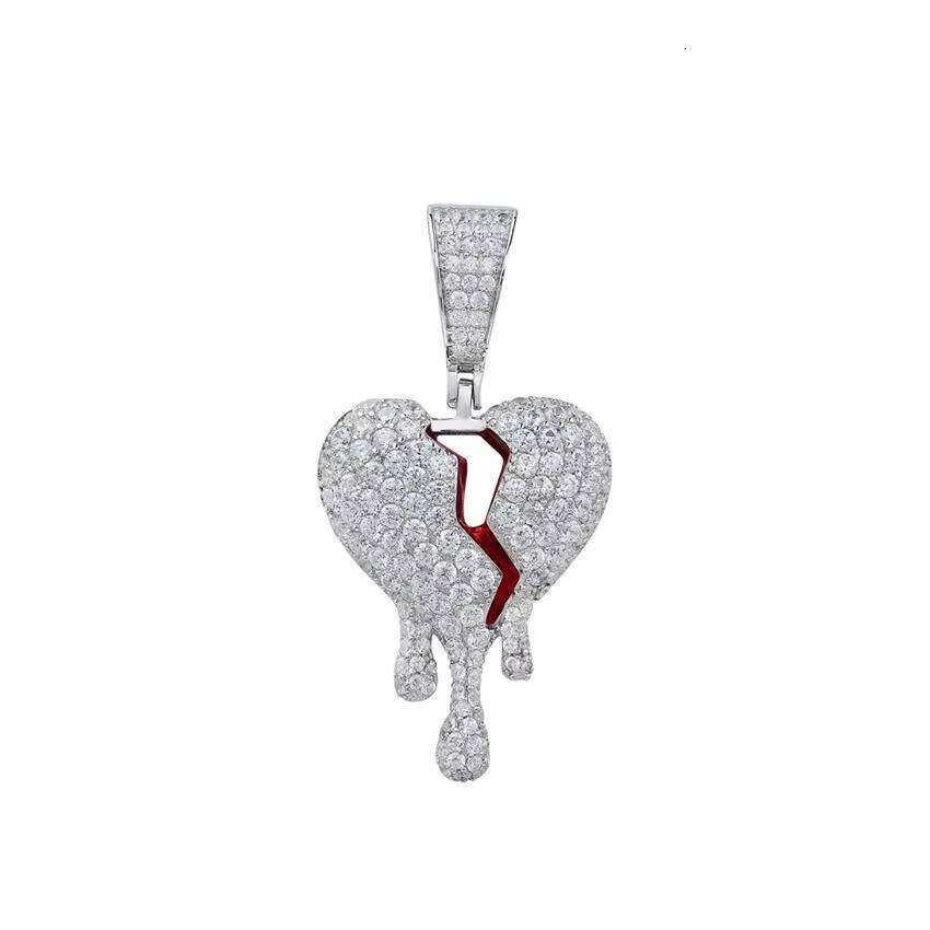 High Quality Jewelry VVS Moissanite Gold Plated Sterling Sier Broken Heart Dancing Pendant for Unisex