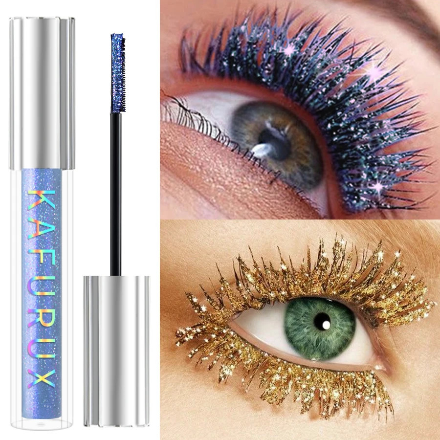 1pc Diamond Shine Waterproof Volume Curl Mascara Glitter Snow EffectSmudge-proof Eye Makeup for All Skin Types Women Cosmetics 250523