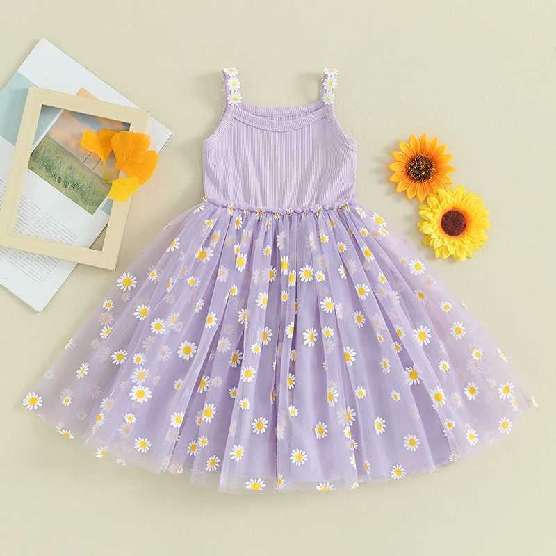 Lioraitiin Toddler Baby Girls Tutu Dress Daisy Summer Sleeveless Tulle Dress Infant A-Line Princess Dress Beach Party Sundress X250528