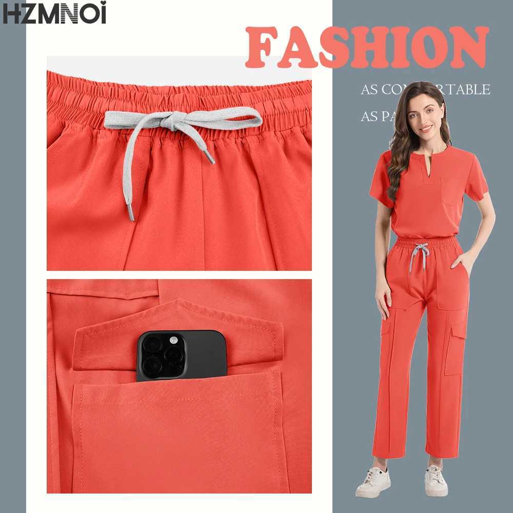 Womens Beauty Sn Overalls Operating Room Hand Washing Uniform Hand Washing Workwear Short-slved Doctor Elastic Matte Set X250528