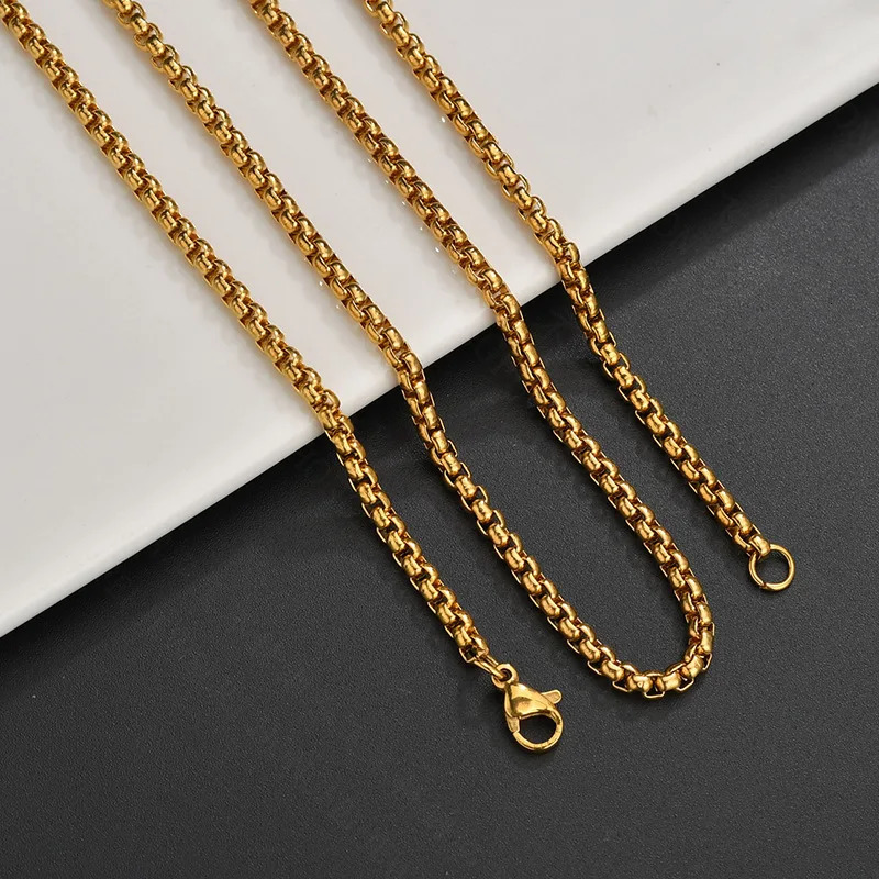 20pieces batch Stainless Steel Pearl Necklace 25mm thick chain link 506065cm for jewelry necklace 250519