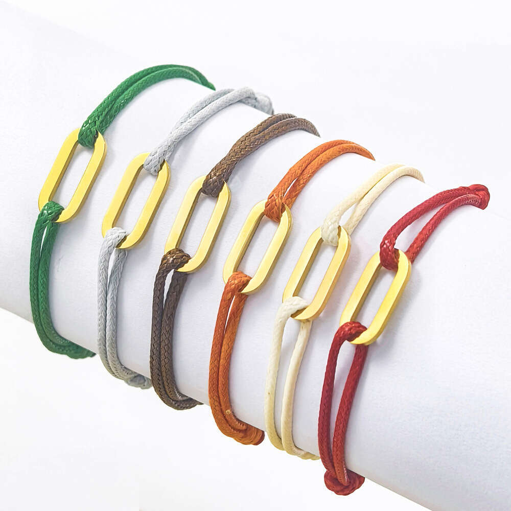 Handmade Woven Couple Single Loop DIY Bracelet Wax Cord Elegant Simple Adjustable