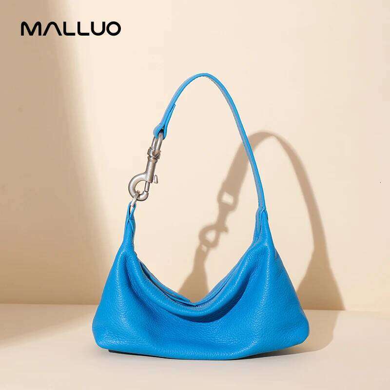 Women's Cow Leather Shoulder Bags Ladies Fashion Designer Handbags Female Retro Underarm Genuine Cowhide Crossbody Bag