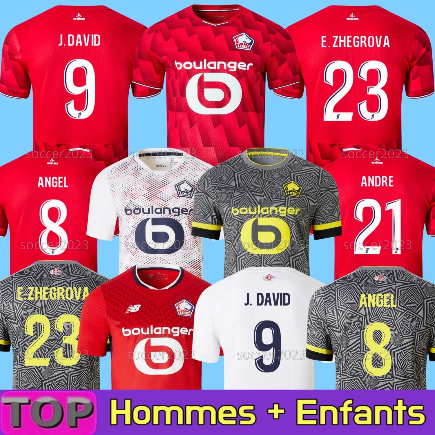 25 26 LOSC Lille J. DAVID E.ZHEGROVA soccer jerseys J. MARIN ANDRE CABELLA YAZICI OUNAS 2024 2025 2026 football shirt Lille Olympique M.BAYO maillot Equipment men kids kit