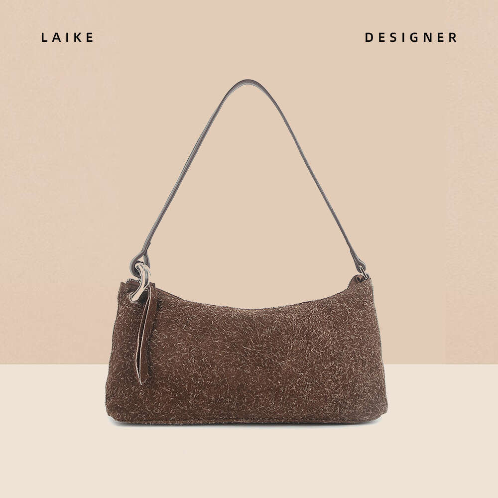 for Women New Fashion Matte Underarm High-end Niche Handbag Simple Xiangfei Velvet Boston Women's Bag