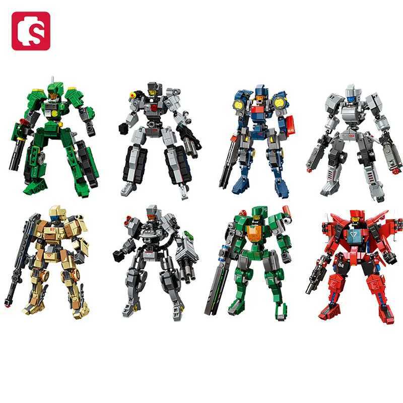 SEMBO Transforming Mech Assemblage Building Block MOC Robot Model Bricks Car Construction Set Kids Toys for Boys Birthday Gifts Free shipping