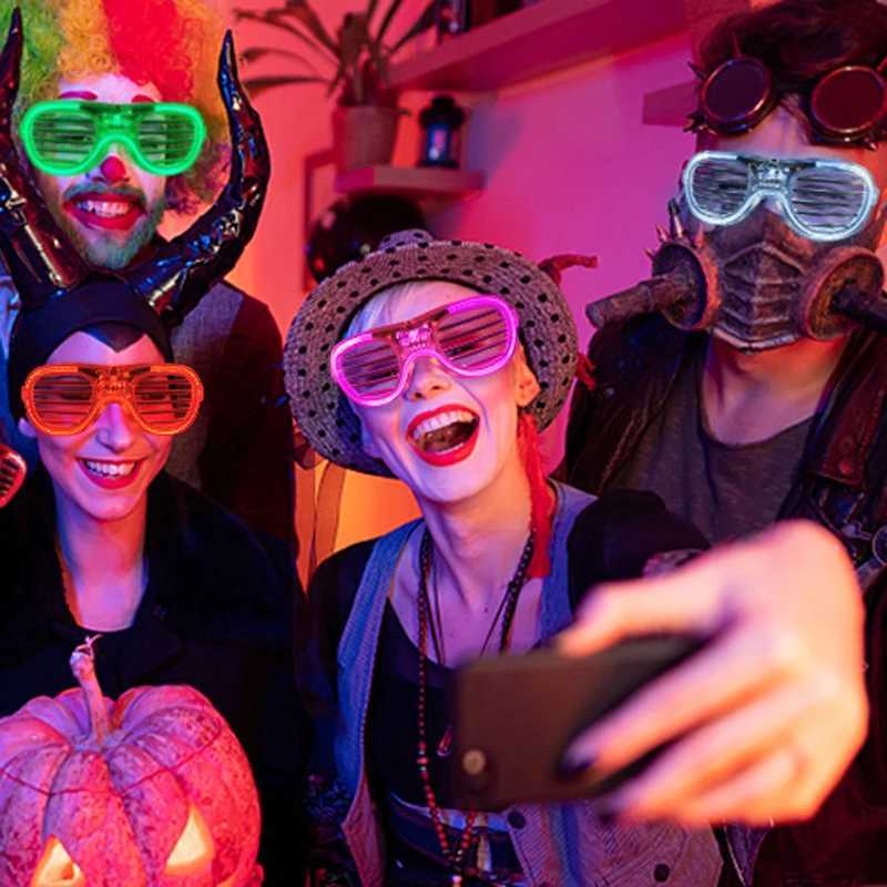 Wireless LED Heart Shaped Sunglasses Wedding NightClub Disco Accessories EL Shutter Glasses Luminous Glasses Toys Pinata Rewards W250528