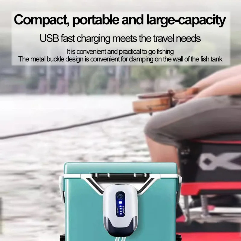 Outdoor Fishing Oxygen Pump USB Rechargeable Portable Aerator with Lithium Battery for Fish Tank Aquarium fish pump 250521