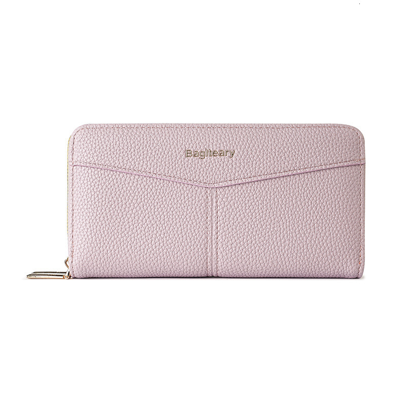 Elegant and simple long double zipper women's wallet, large capacity multi card slot wallet, designer men's fashion wallet