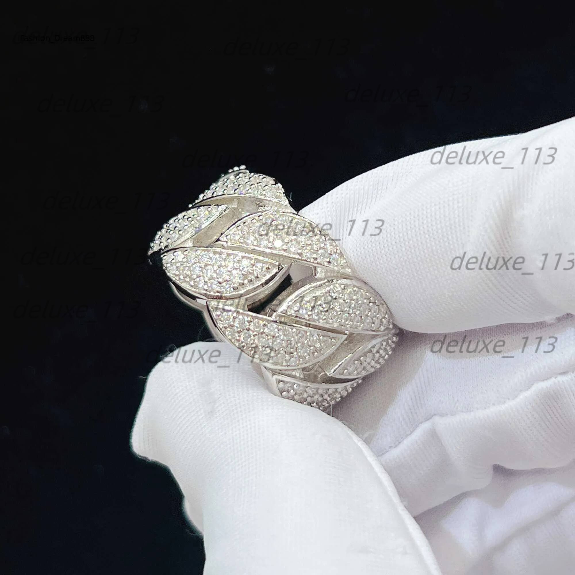 Ring, 2024 New Jewelry Brand Designer Moissanite Dia Ring, Ice-Covered Men's Hip-Hop Ring