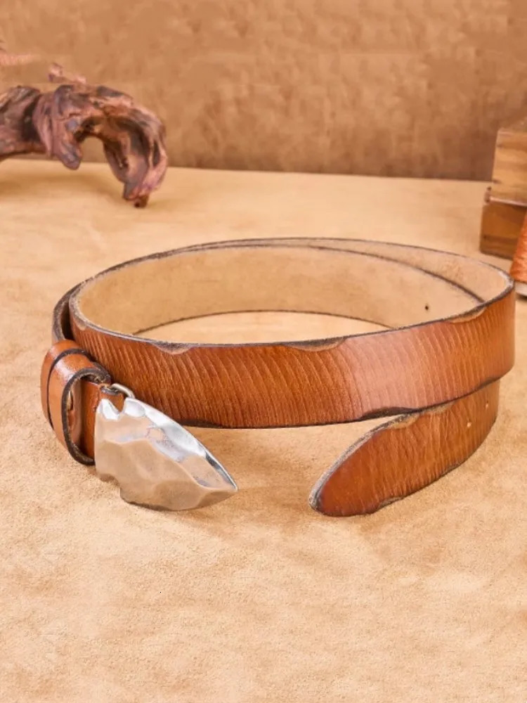 Mens Cow Leather Belt Vintage High Quality Casual Strap Hip Hop Mens Buckle Genuine Leather Waistband For Pants 250520