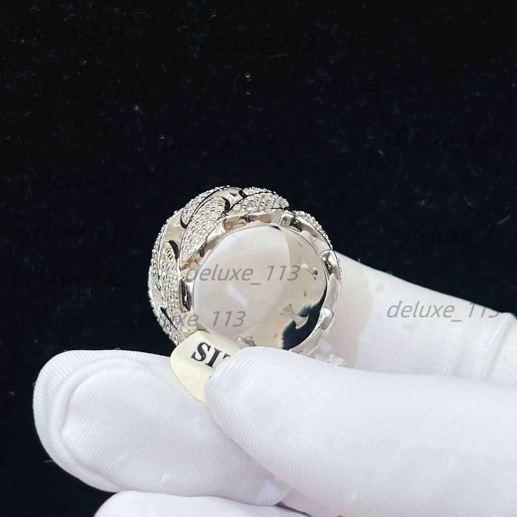Ring, 2024 New Jewelry Brand Designer Moissanite Dia Ring, Ice-Covered Men's Hip-Hop Ring