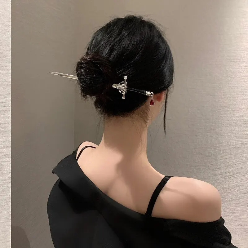 Sword Hairpin Headdress For Women Girls Chinese Style Vintage Hair Sticks DIY Hairstyle tail Holder Accessories Jewelry 250519
