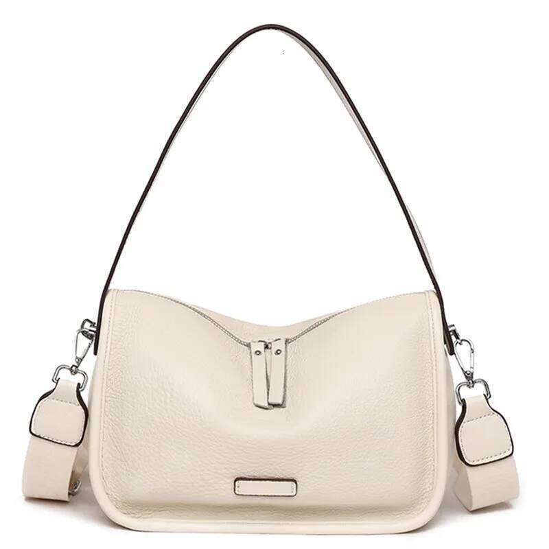 Soft Genuine Leather Handbag Women Shoulder Messenger Bag Solid Color Cowhide Sac Fashion Female Crossbody Tote