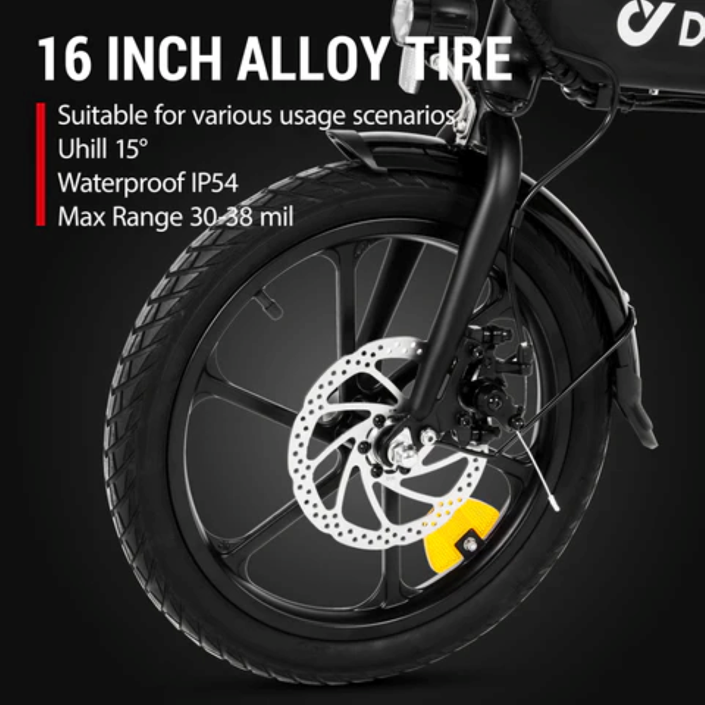 16 inch Folding Electric Bike for Adults 36V/7.5AH 250W Motor City E-Bike DYU A1F PRO Lightweight Portable Bicycle