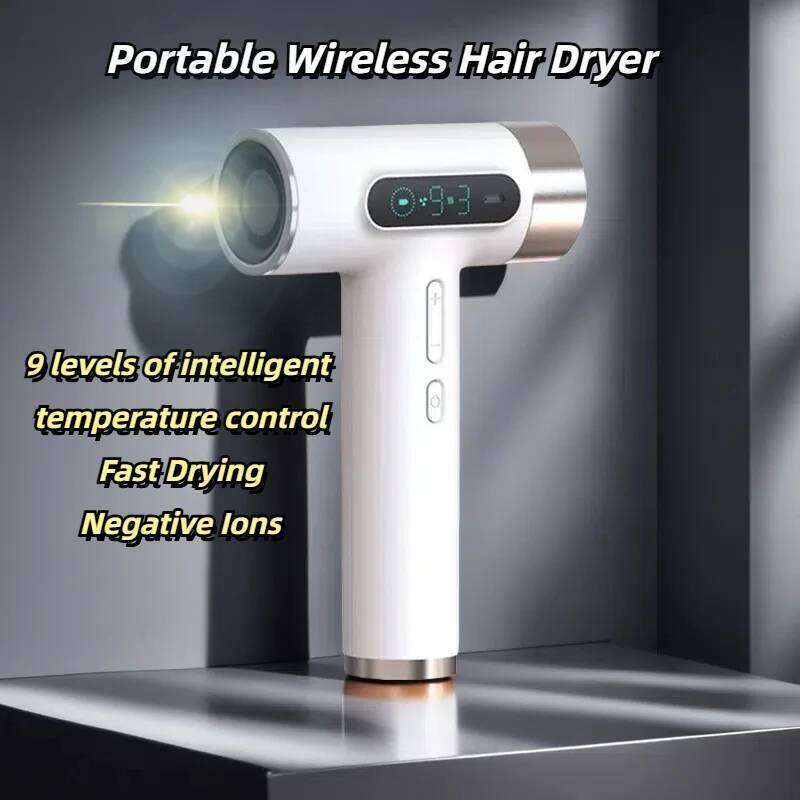 High Speed 100000RPM New Super Portable USB Charging Hair Dryer Power Wireless Cold/Hot Air Negative Ions 2600mAh