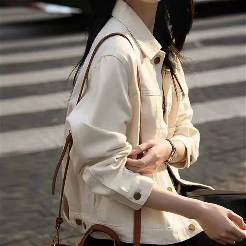 Women's Wear Korean Washed High Quality Ddenim Coat Women Spring New Vintage Long Sleeve Short Jeans Jacket Female Loose Clothes Tops T1089