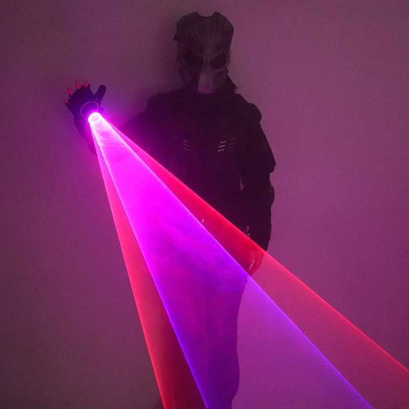 Blue Red Laser Gloves Multicolour Tunnel Effect Auto Rotating Vortex Laser Gloves Light Up Nightclub Dancing Party Laser Show W250528