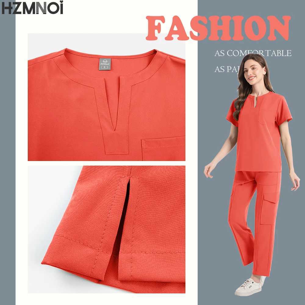 Womens Beauty Sn Overalls Operating Room Hand Washing Uniform Hand Washing Workwear Short-slved Doctor Elastic Matte Set X250528