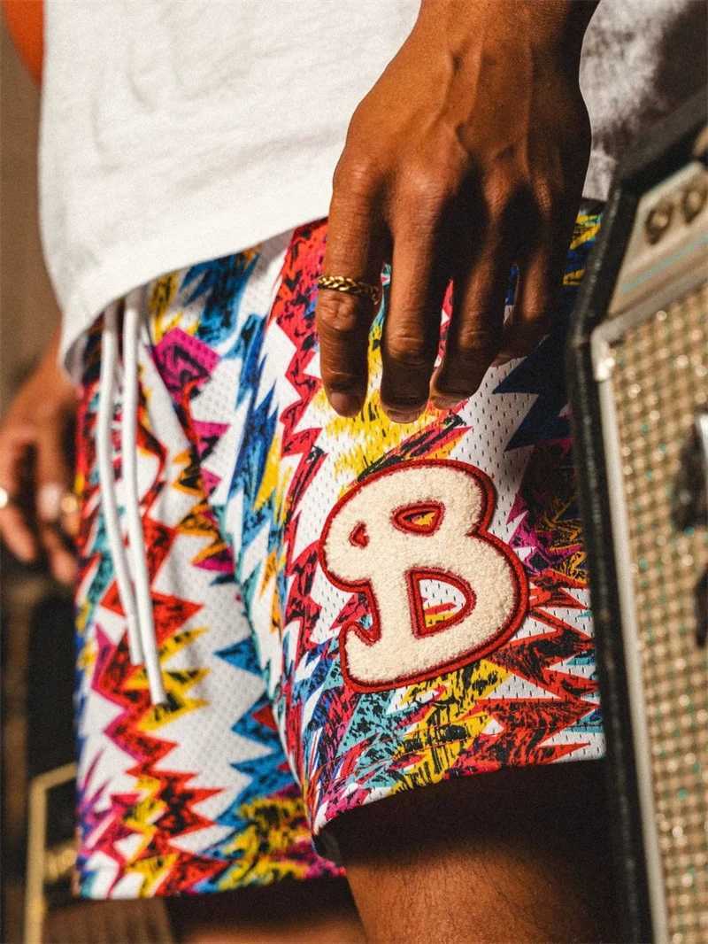 BKTSQD New summer mens shorts men and womens fashion beach seaside sports shorts mesh sports quick-drying quarter pants X2505284