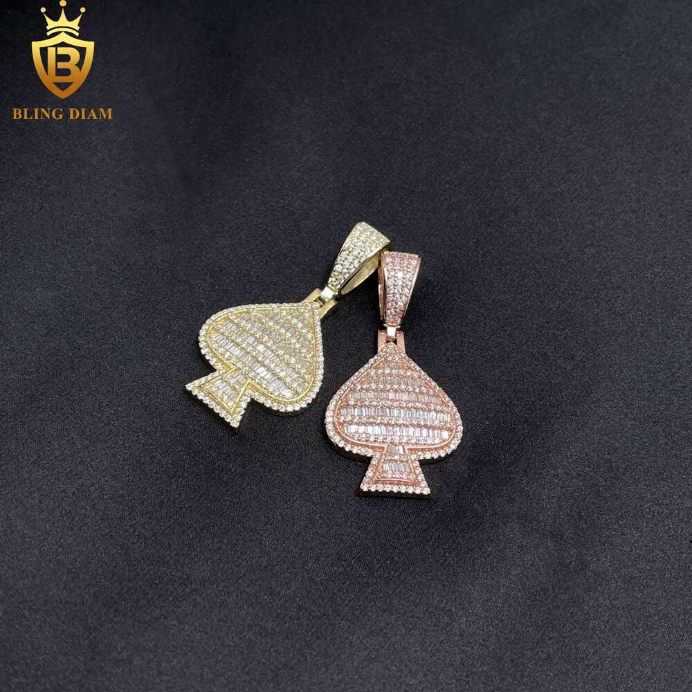 Iced Out Jewelry Sterling Sier VVS Moissanite Pass Dia Tester Heart Shape Pendant Necklace