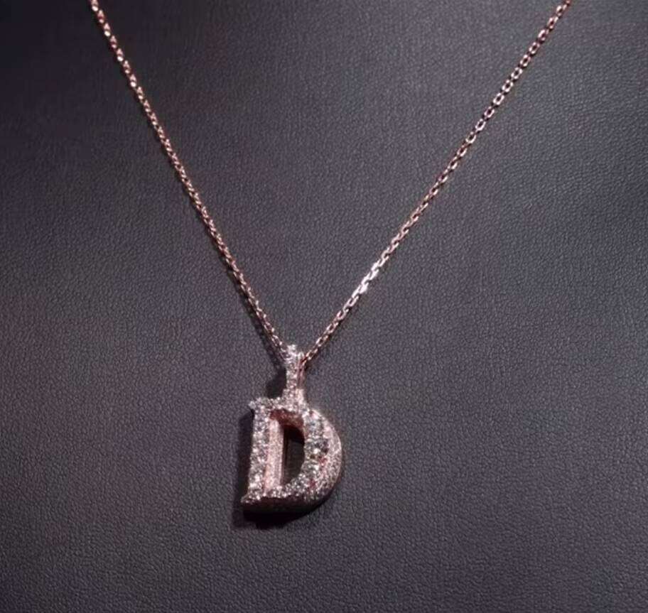 Brilliant Dia Hip Hop Jewelry Charm Letter Custom Iced Out Sterling Sier Moissanite Pendant