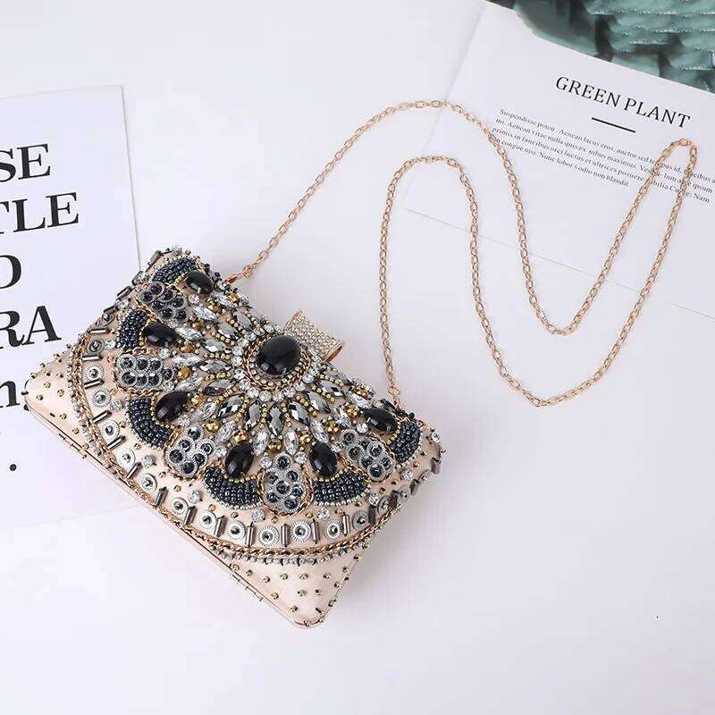 Beaded Rhionestone Sequin Handbag Metal Handbags Ladies Mini Bags Women