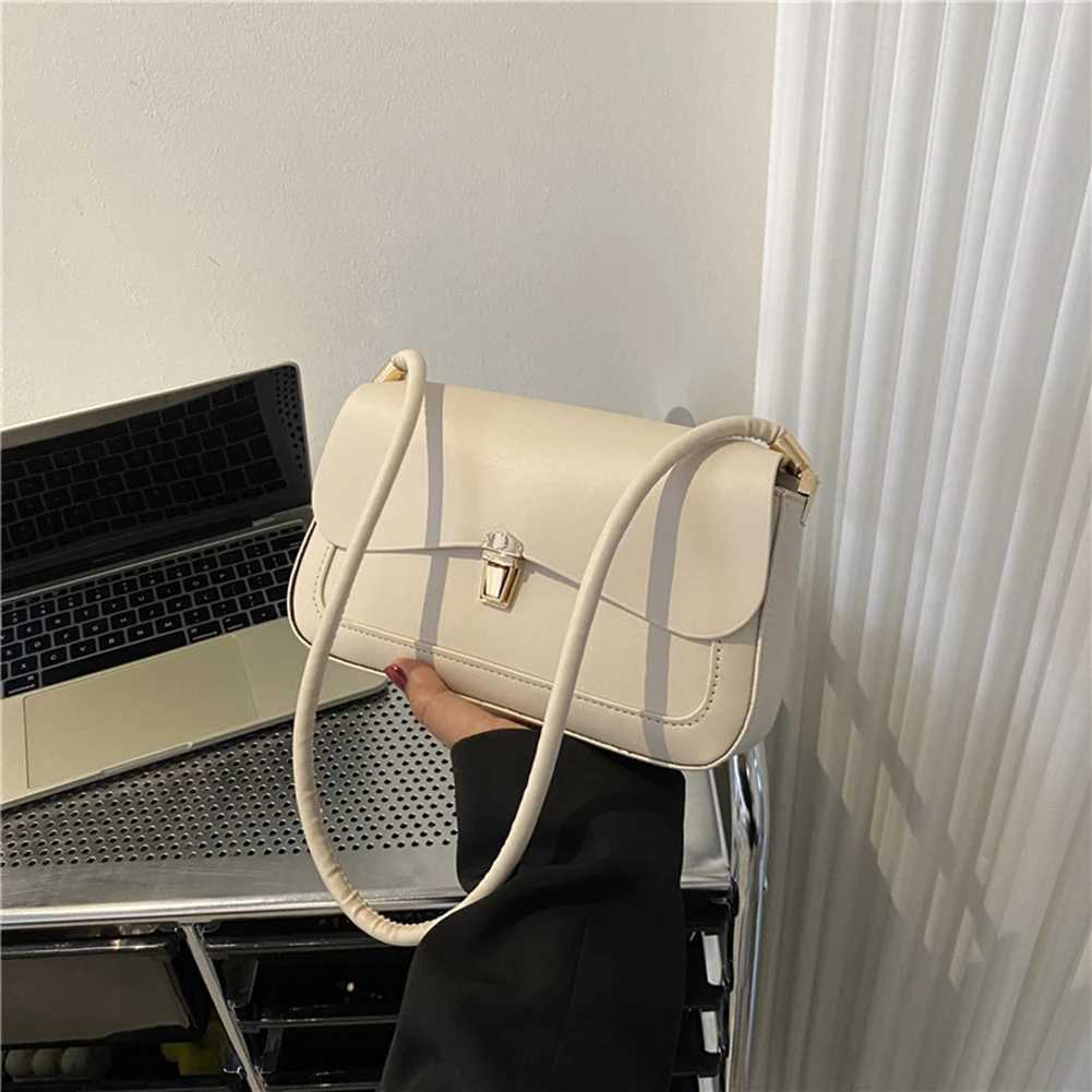 Women Minimalist Shoulder Bag PU Leather Leisure Underarm Bag Solid Color Tote Handbag Fashion Handbag Daily Bag for Ladies Y250528