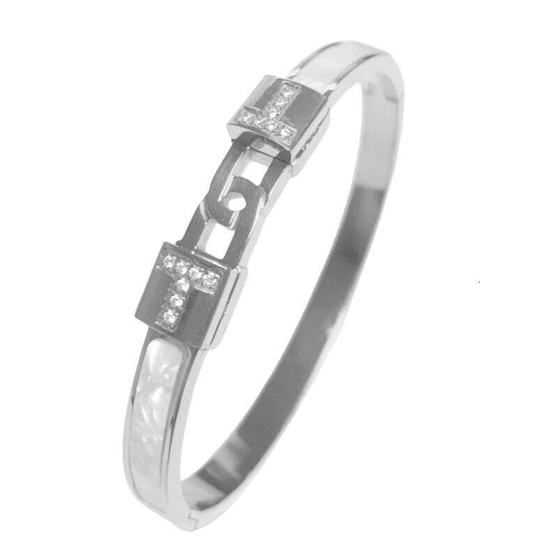 Stainless Steel Light High-End Micro-Inlaid Full Dia for Women Fashion Simple Non-Fading Couple Bracelet