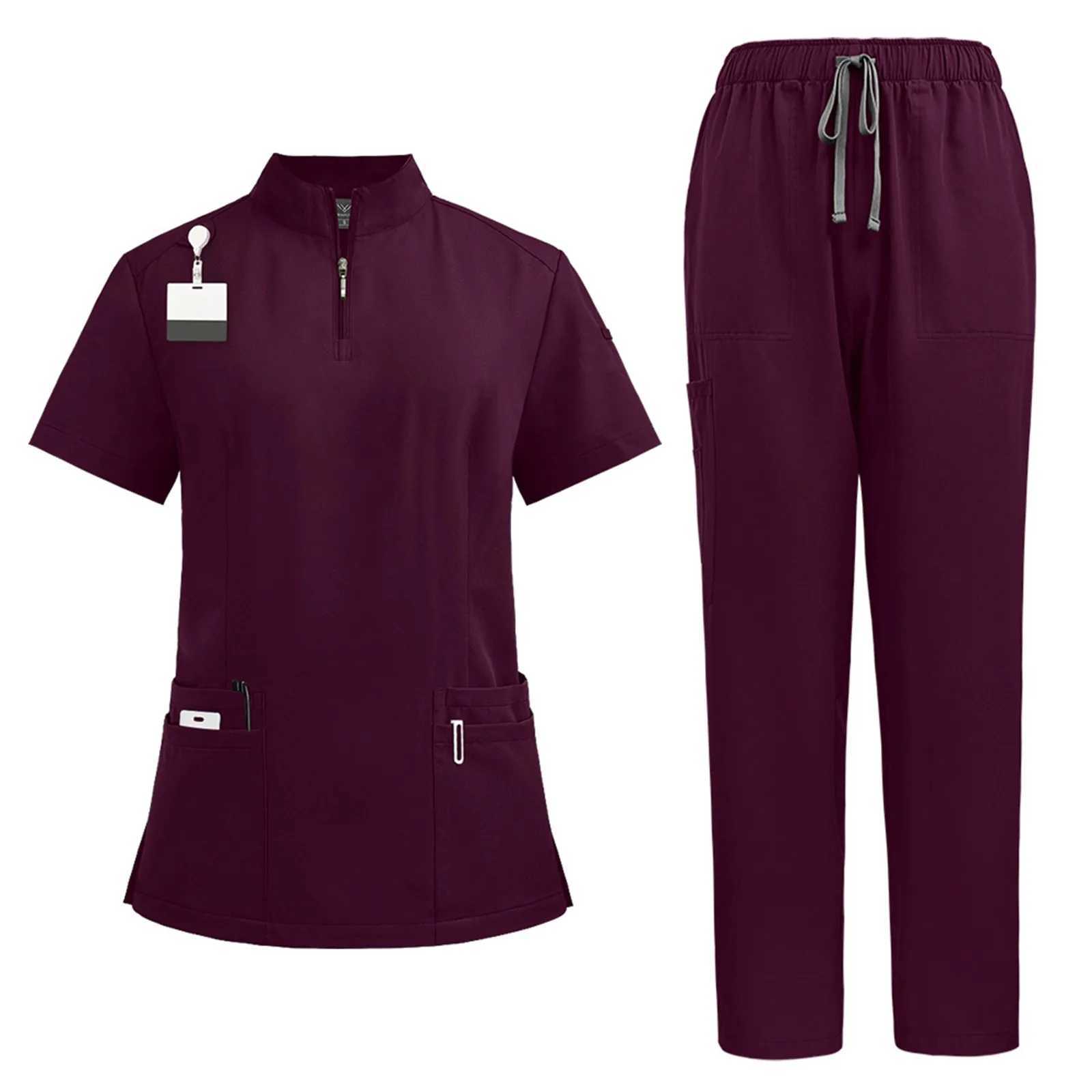 Unisex Scrub Set Beauty Sn Workwear Clinical Scrubs Top Pants Spa Doctor Nursing Clinical Suit uniformes quirrgicos mujer X250528