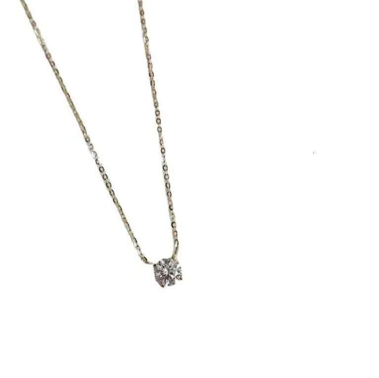 2024 Choucong Moissanite Dia Pendant Simple Fashion Jewelry Real 100% Sterling Sier 14K Gold Solitaire Gemstones Women Beach Clavicel Necklace Gift
