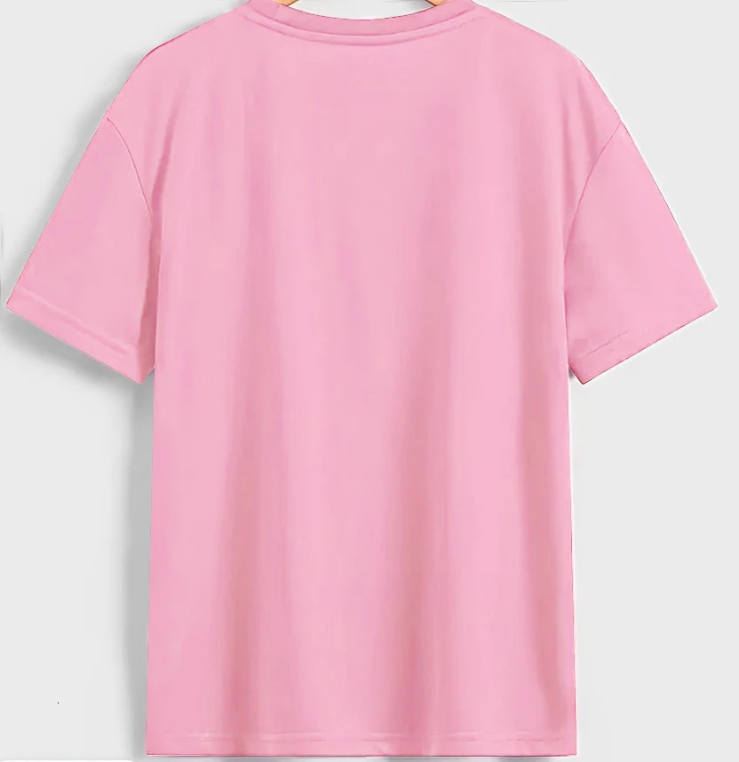 Womens Plus Size TShirt Original n Fashion Pink Bowknot Pattern Printed Casual Soft Round Neck Short Sleeved Tops 250519