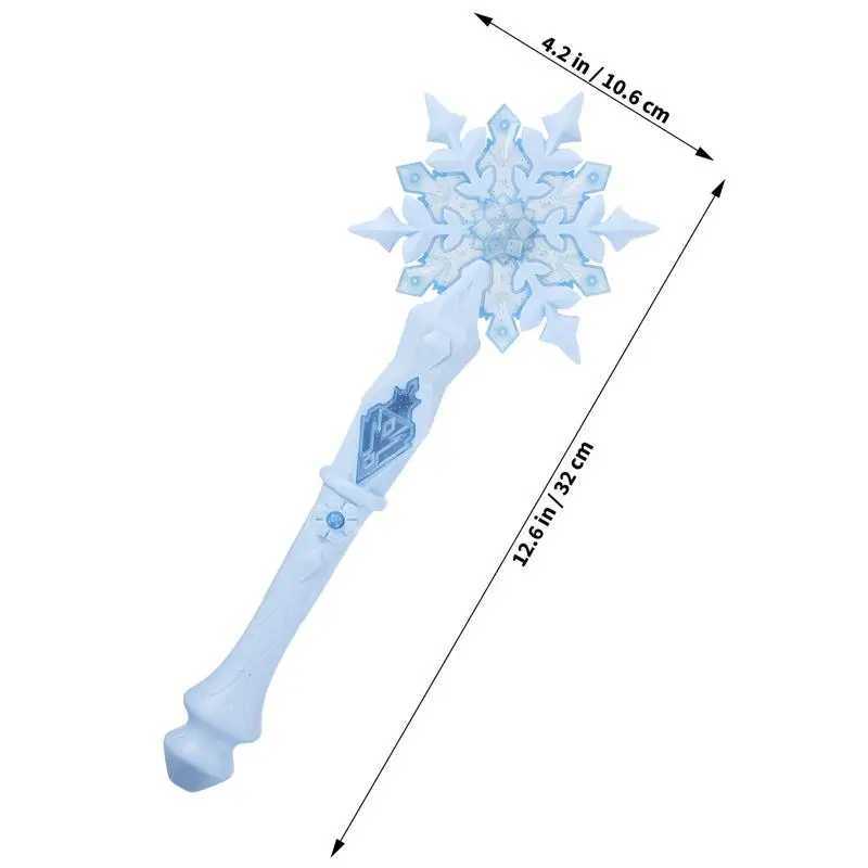 Light Up Glow Snowflake Kids Cosplay Light Up Snowflake Glowing snowflake stick Glowstick Toy birthday gift for girls W250528