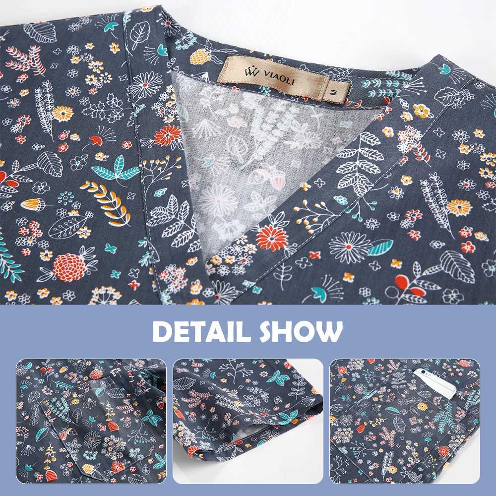 Unisex Women Medical Scrub Tops 100%Cotton Scrub Tops Medical Uniforms Veterinary Dental Work Wear Nursing Accessories X250528