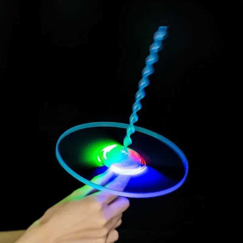 LED Luminous Bamboo Dragonfly Flying Saucers with Light Outdoor Night Shooting Helicopters Flying Toys Kids Birthday Party Props W250528