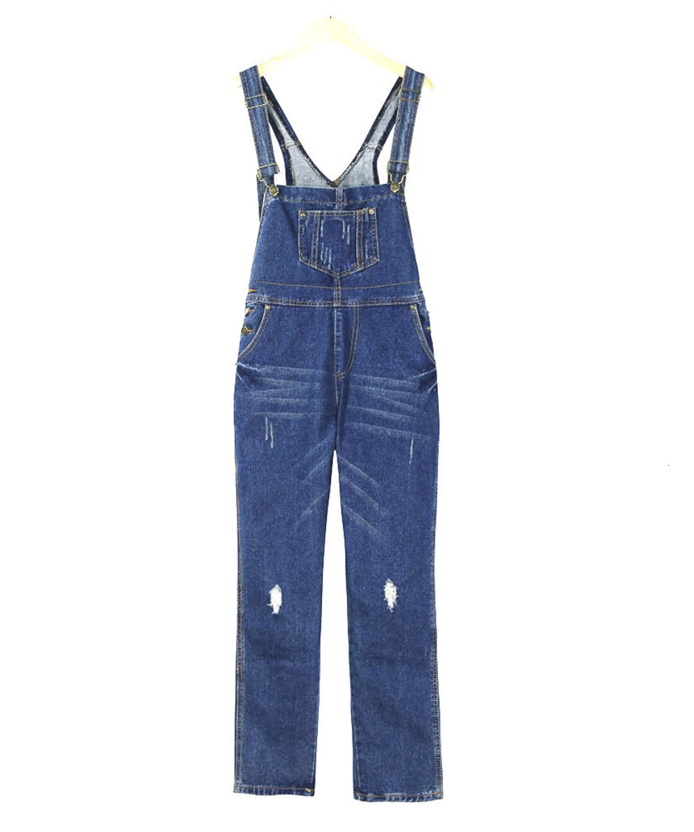 Overalls Jeans Women Suspenders Blue Pants Denim Wide Leg Long Pant Jumpsuits Button Pocket Rompers Maxi Straight Trousers 250523