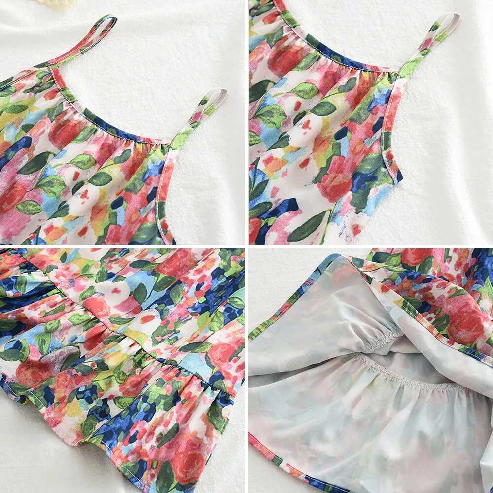 Bear Leader 3-7 Years Baby Girl Flower Dresses With a Bag Summer Floral Suspender Dress Kids Girls 2-Piece Sets Clothing X250528