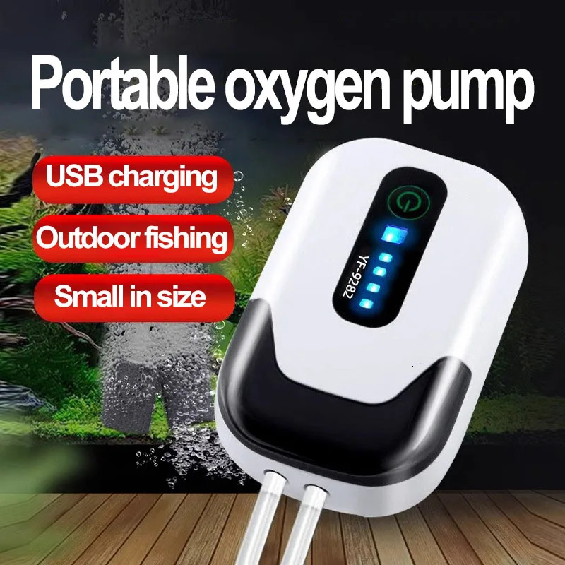 Outdoor Fishing Oxygen Pump USB Rechargeable Portable Aerator with Lithium Battery for Fish Tank Aquarium fish pump 250521