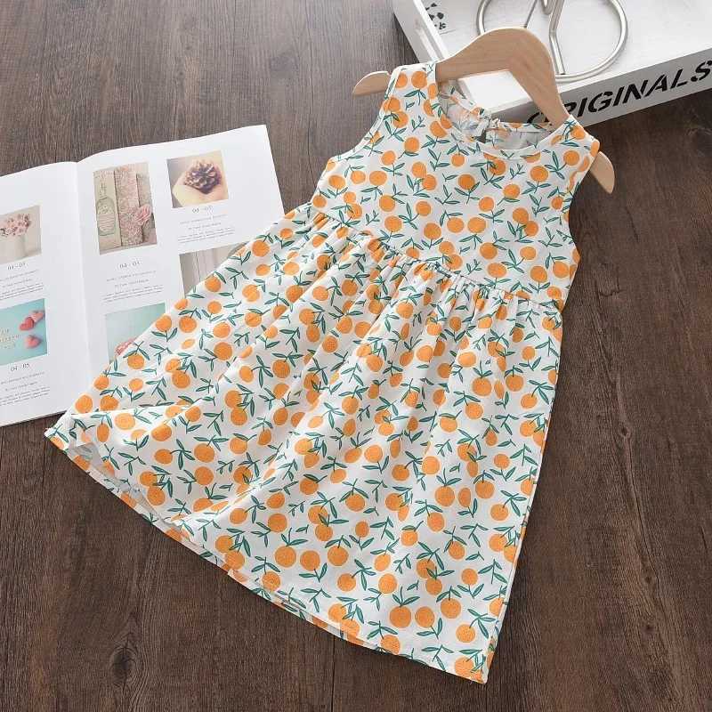 Bear Leader Summer Girls Dress Casual Princess Dresses Sleeveless Print Flower Costumes Kids Vestidos Cotton Floral Dress 2-7Y X2505281
