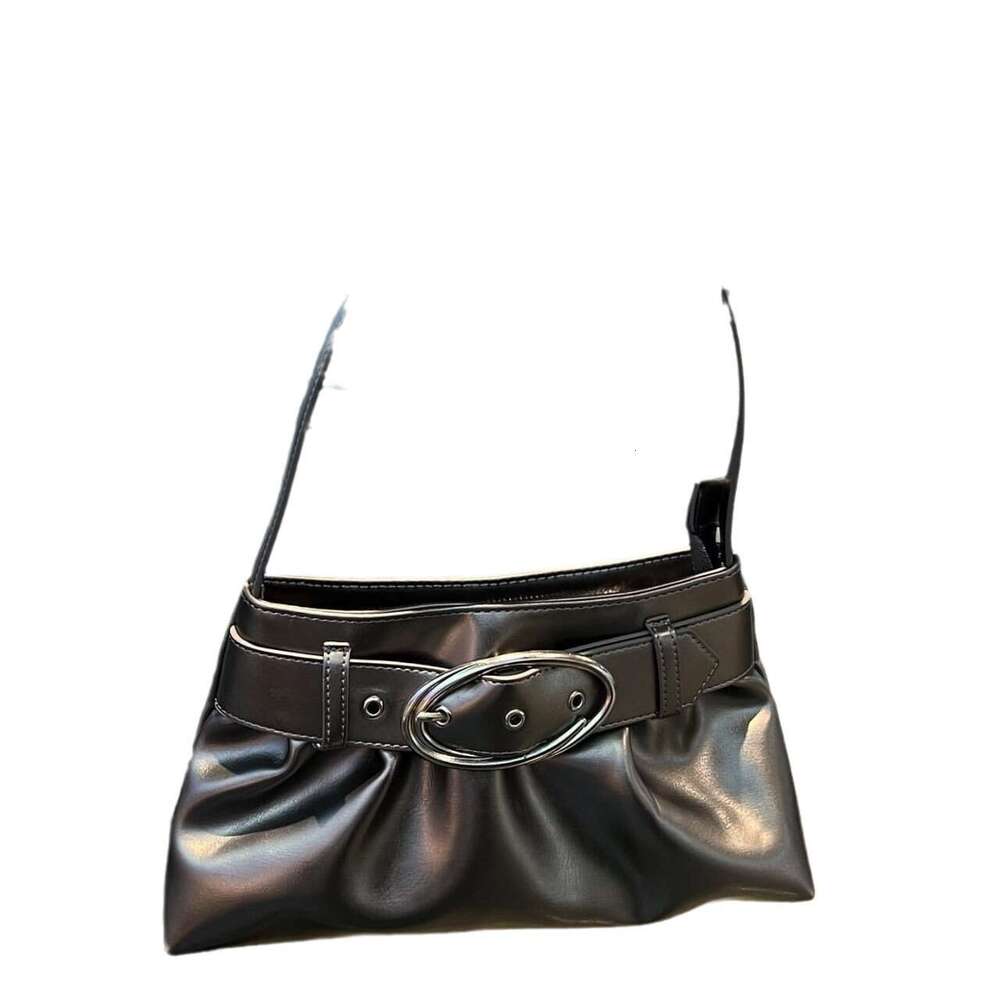 2025 Early Spring New Designer Brand Personality Pleated Leather Buckle Underarm Versatile Commuter Handbag Shoulder Bag