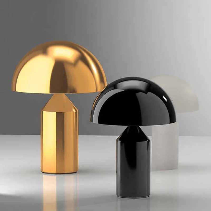Electroplating Nordic Black White Gold Mushroom Table Lamp for Desk Living Dining Room Bedroom Bedside Metal LED Desktop Decoration W250528