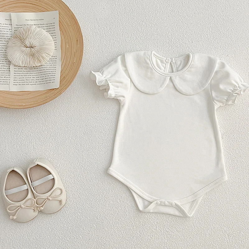 Summer Baby Romper Girls White born Bodysuit Short Sleeved Boys Girls Jumpsuit 0-24 Months Baby Clothes Outfits 250528