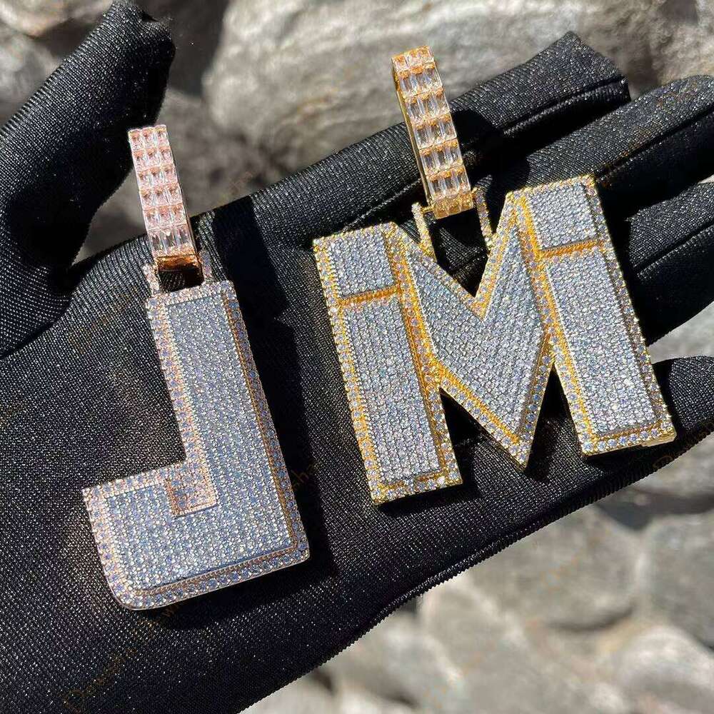 Wholesale Hip Hop Necklace Custom OEM Gold Plated Zircon Moissanite Pendant for Men