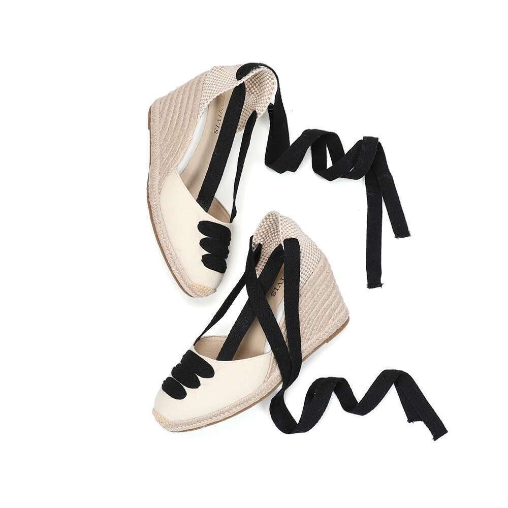 Sandalias Mujer Women's Wedge Espadrille Sandals Comfortable Slippers Ladies Womens Casual Shoes Breathable Flax Canvas Pumps