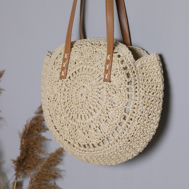2025 New Fashion Straw Single Shoulder Designer Women's Beach Vacation Large Capacity Handbag Trendy Single Shoulder Bag