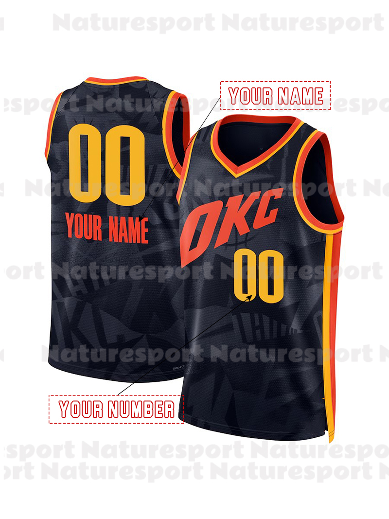 Custom Basketball Jersey 2 Shai Gilgeous-Alexander Luguentz Dort Ousmane Dieng Alex Ducas Adam Flagler Isaiah Hartenstein Chet Holmgren Dillon Jones M